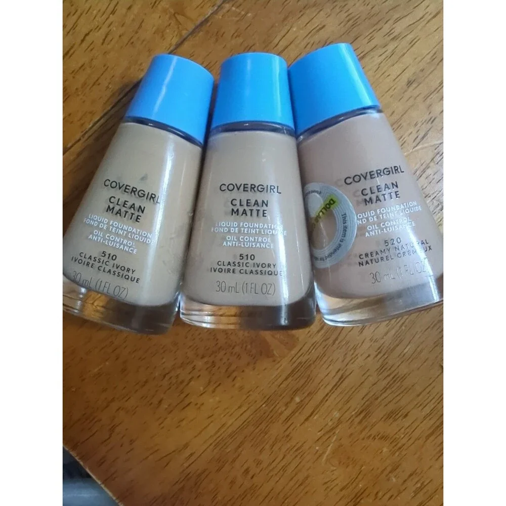 3 Covergirl Clean Matte Liquid Foundation 510 Classic Ivory Original Oil Control